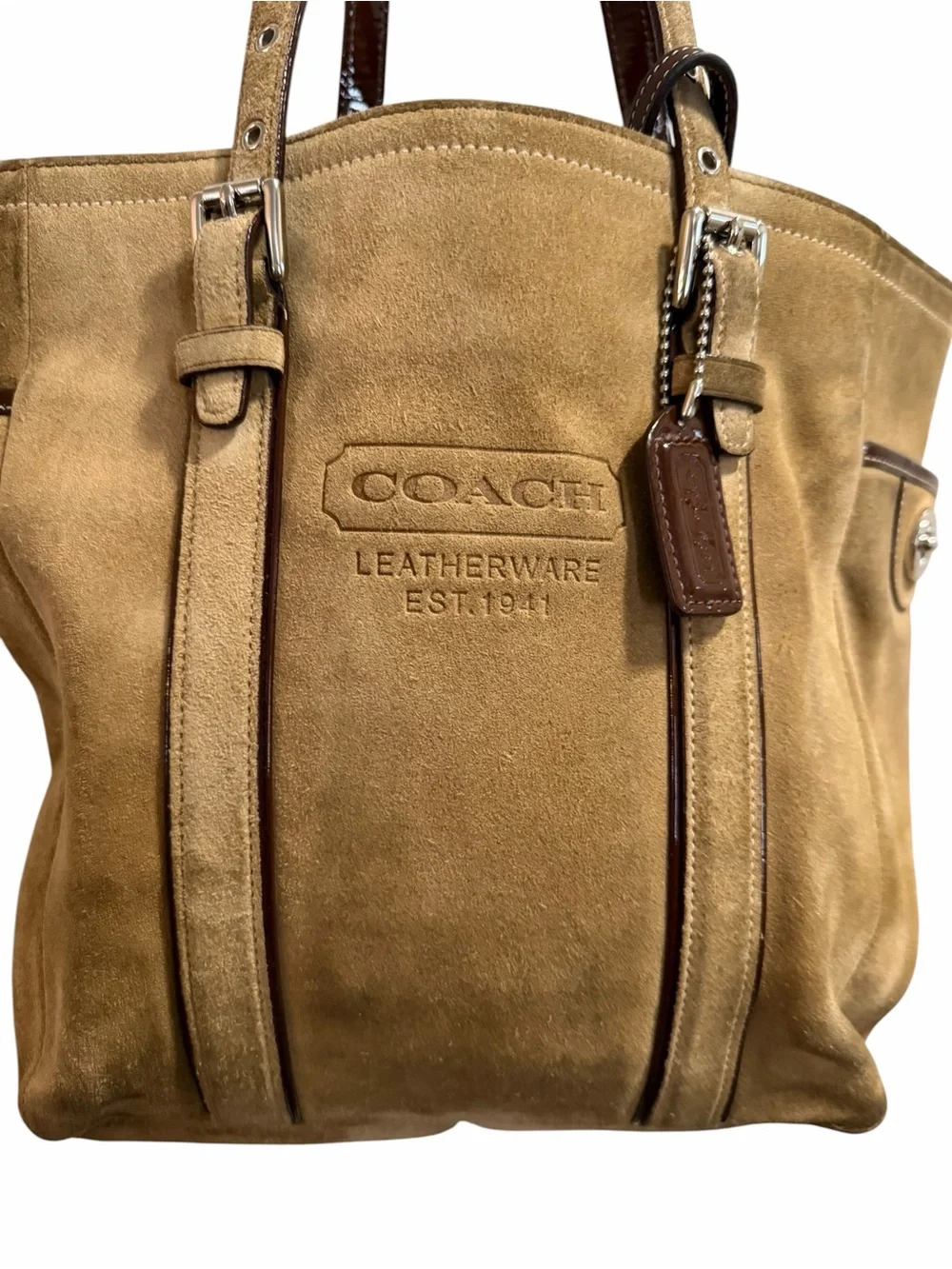 Coach Y2K Suede Hampton Tote Bag